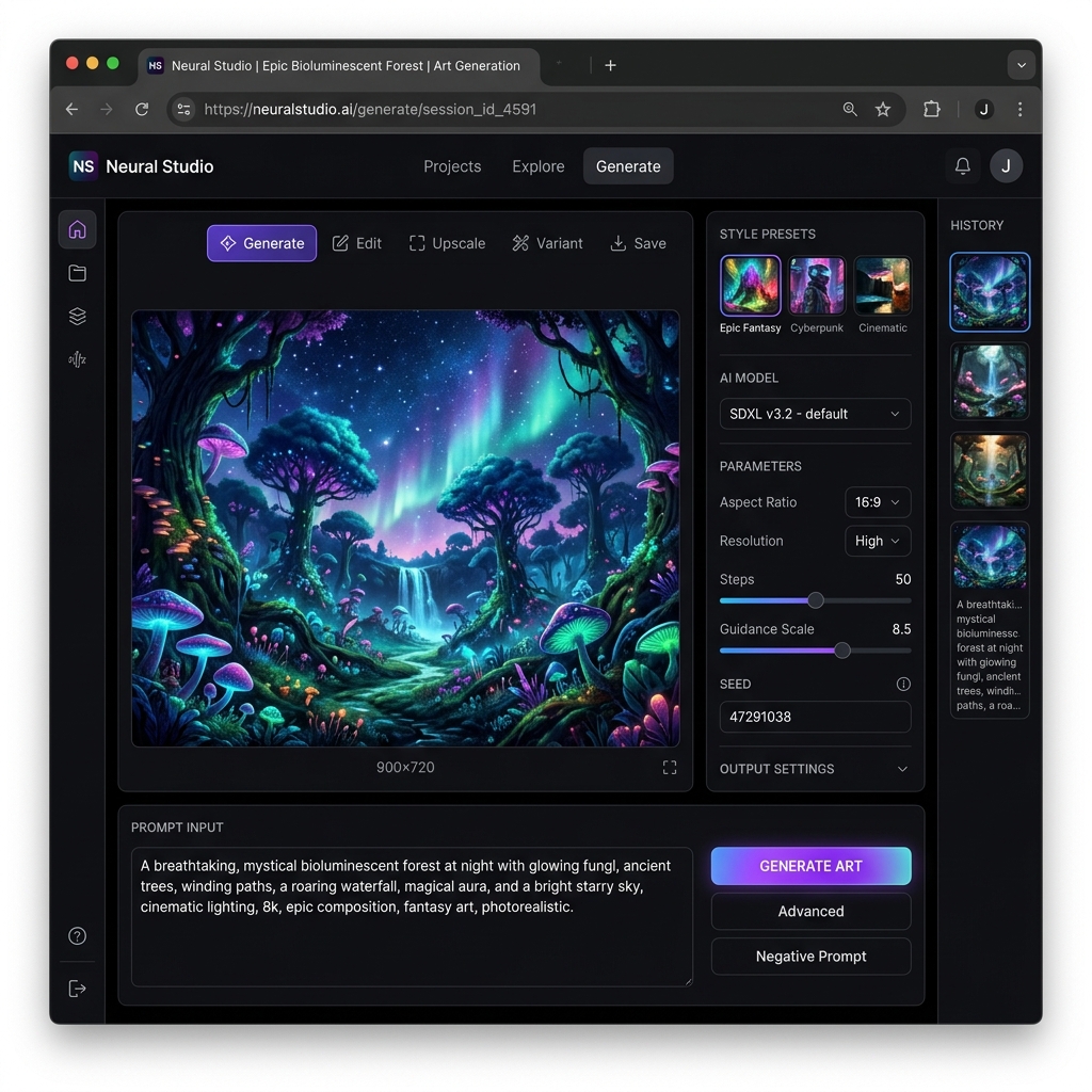 Live AI Art Studio Screenshot